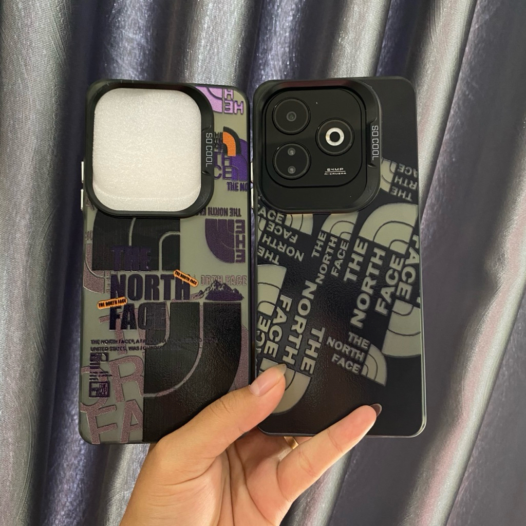 CASE IMD HOLOGRAM WARNA HITAM MOTIF THE NORTH FACE & ONE PIECE ADVAN X1
