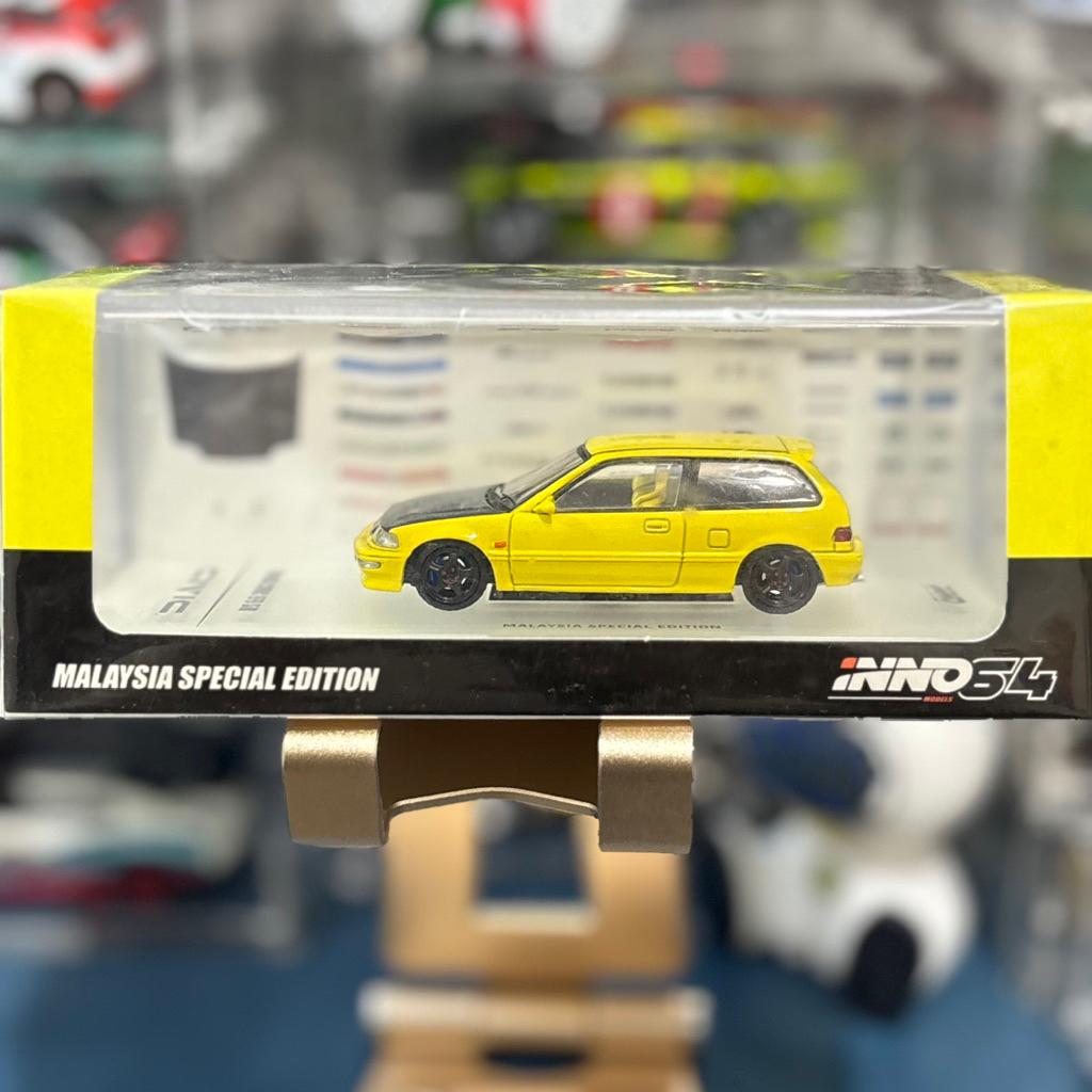INNO64 - Honda Civic EF9 SiR Yellow 1990 - Malaysia Special Edition [Sealed] | INNO64 Models