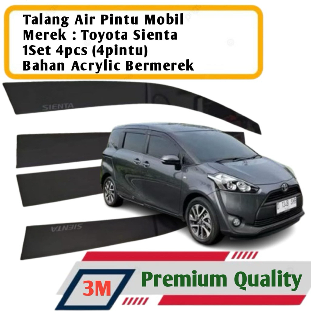 Talang air mobil Toyota Sienta THN 2016-2024 Premium Quality