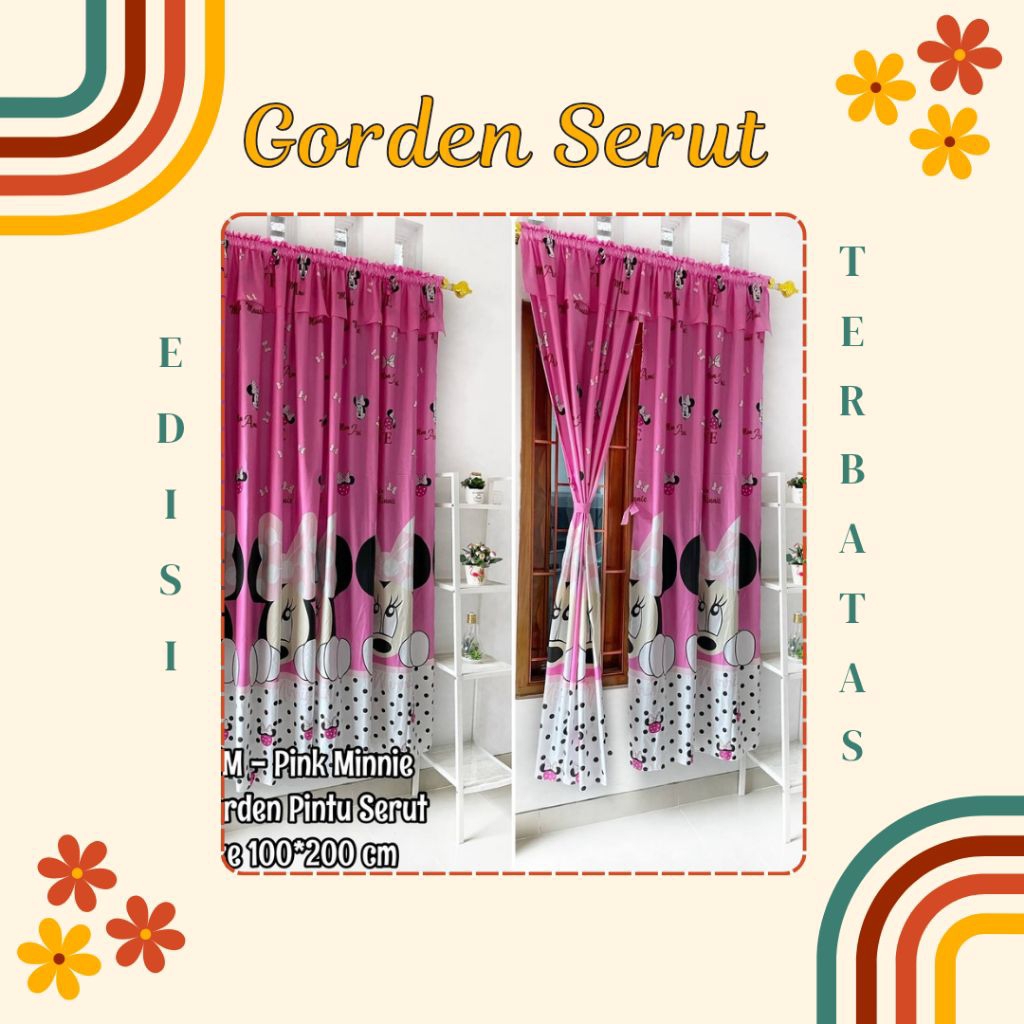 GORDEN SERUT GORDEN PINTU JENDELA MOTIF KARAKTER AESTHETIC BAHAN KATUN