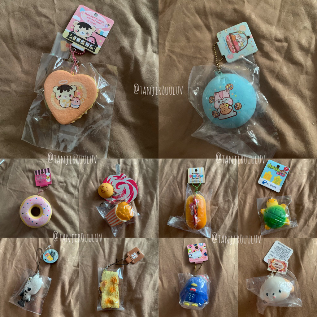 [baca deskripsi] JUAL SQUISHY MURAH, TAG SQUISHIES, POLI BUN, YUMMIBEAR, RARE SQUISHY, JAPAN SQUISHY