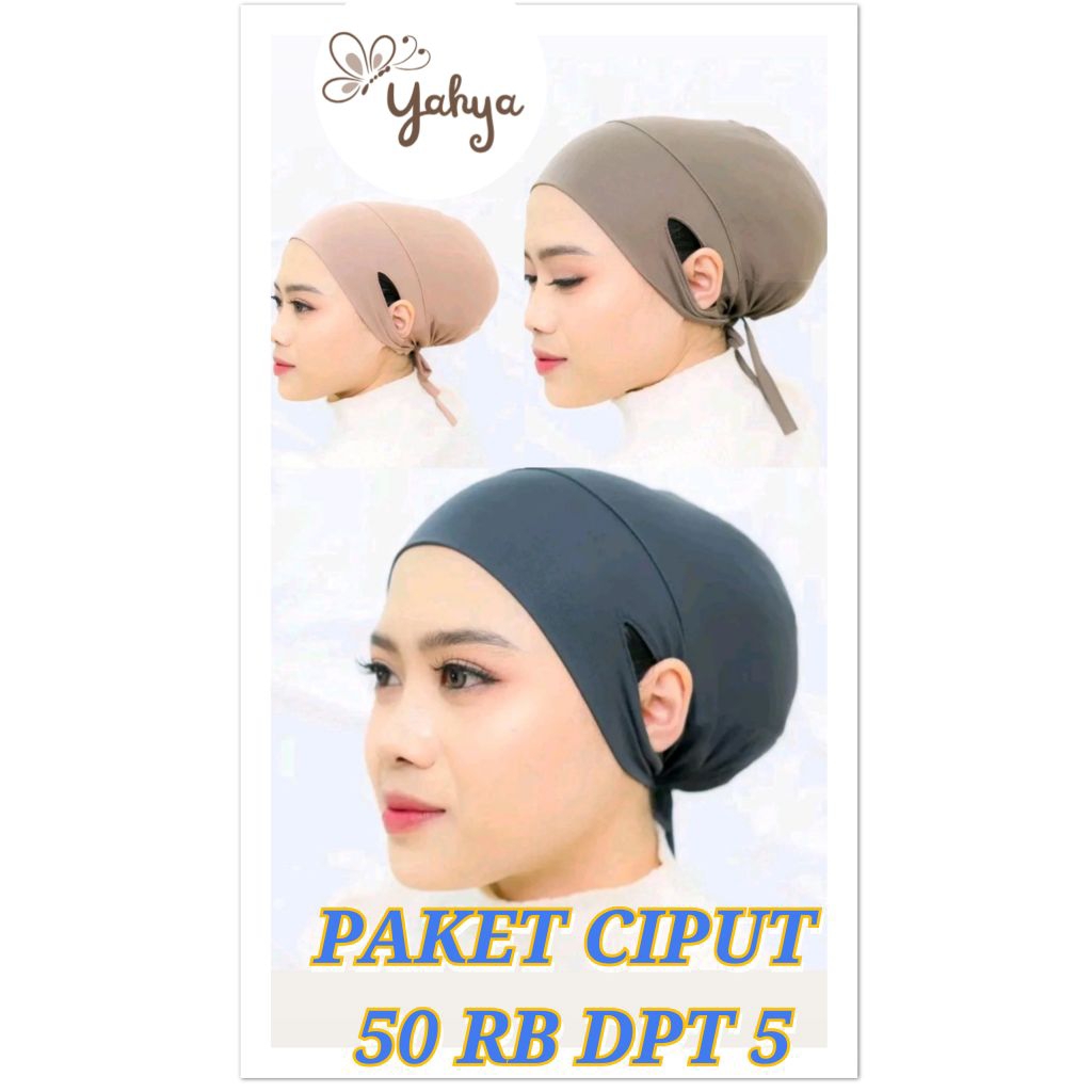 Ciput hijab telinga anti budeg/Daleman hijab (free jarum hijab)