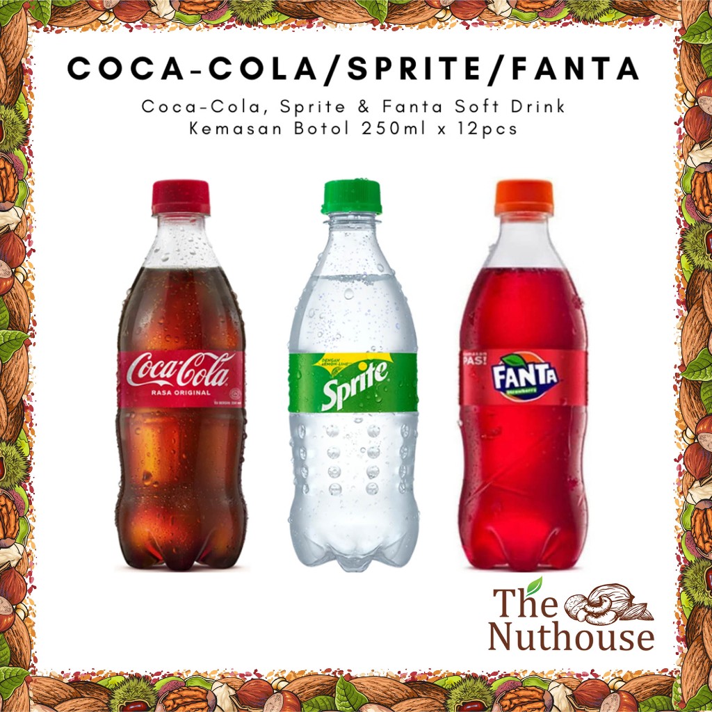 250ML BOTOL COCA COLA / SPRITE / FANTA - 1 DUS / KRAT ISI 12