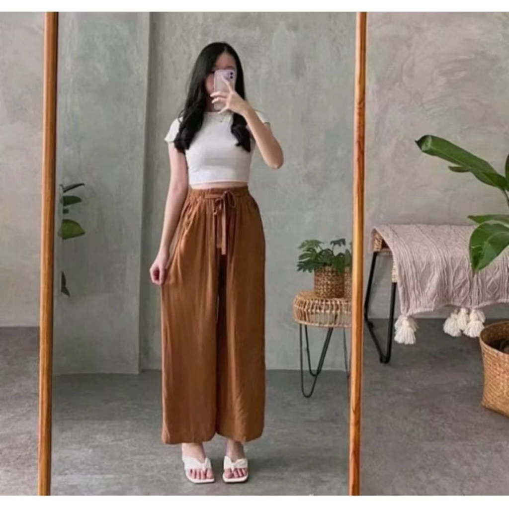 Celana Kulot Linen Pants / Celana Wanita Premium / Celana Basic Kulot / Celana Kulot Uniqlo Linen Te