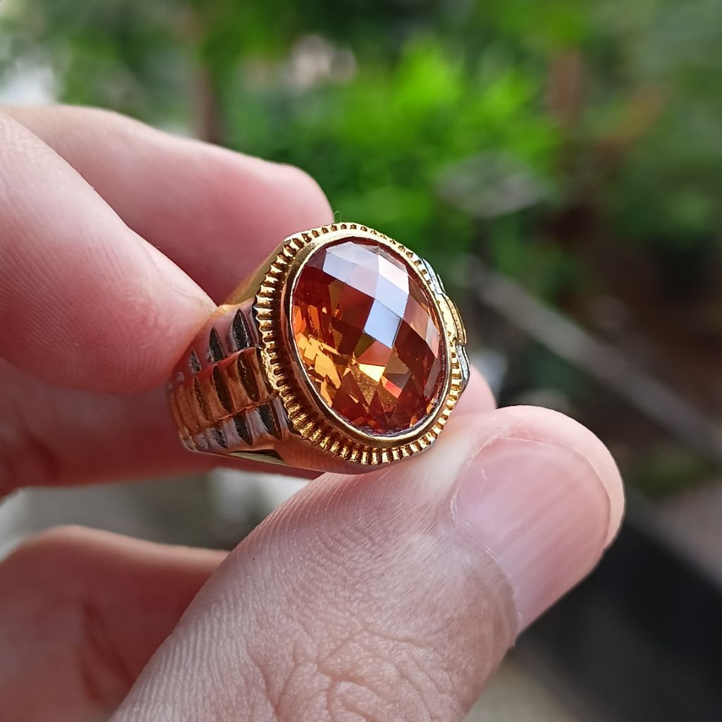 cincin batu citrine cutting nanas