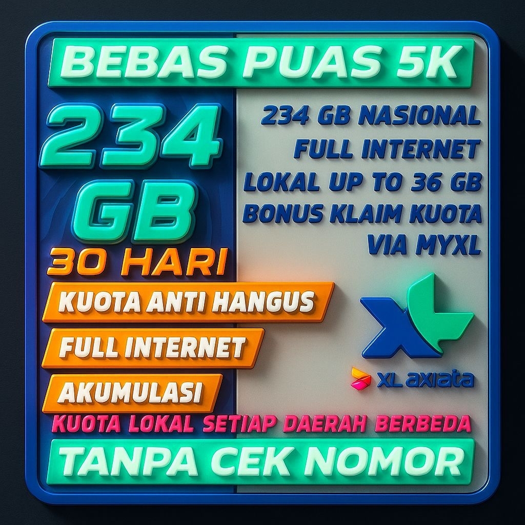 (SUPER PROMO) KUOTA XL 30 HARI BEBAS PUAS TERBARU