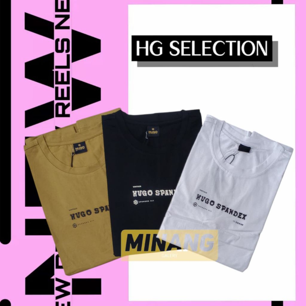 Baju Kaos Pria Hugo Selection Original Spandek