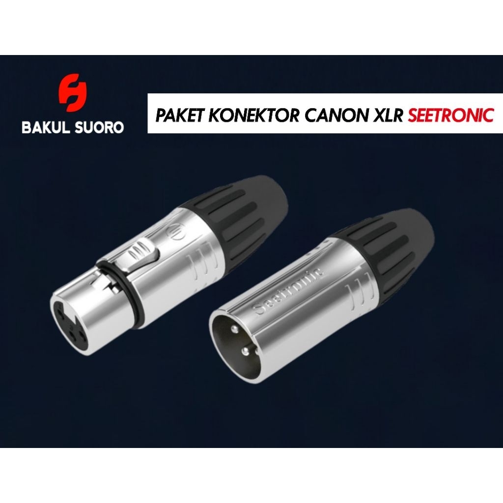 Seetronic 2Pcs Socket Jack Canon XLR Male Female Microphone Plug 3 pin