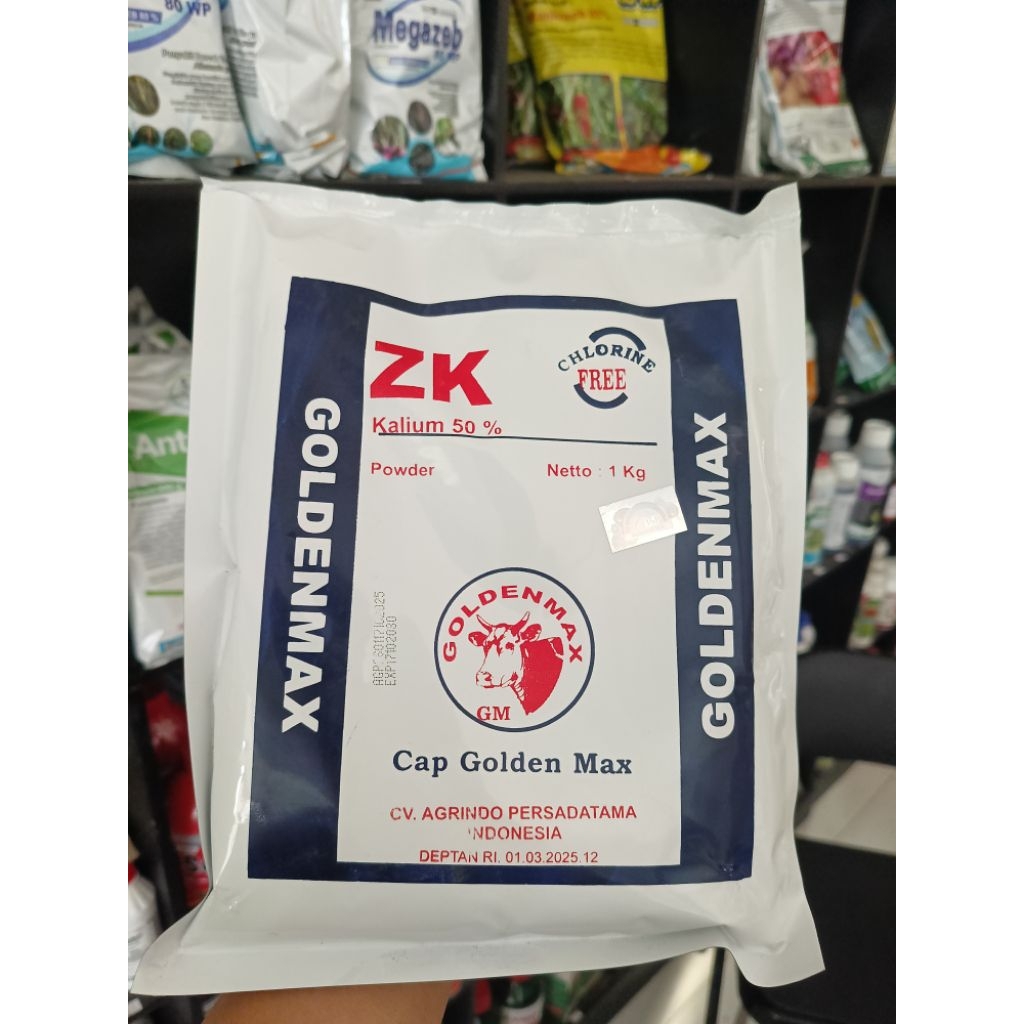 Pupuk ZK Kalium 50 % Cap Goldenmax Kemasan 1 KG