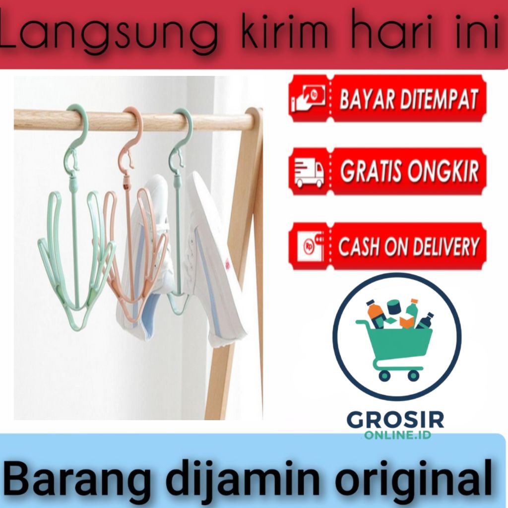 shoes rak hanger sepatu serbaguna / gantungan jemuran plastik sepatu sandal