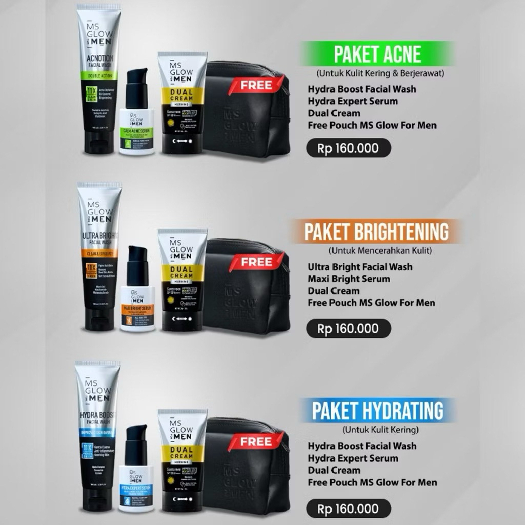 MS GLOW MEN / PAKET WAJAH MS GLOW MEN ORIGINAL