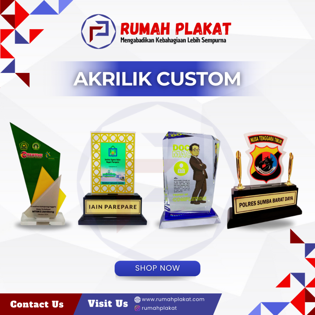 PLAKAT AKRILIK CUSTOM SURABAYA | Plakat Kaca Custom Plakat Murah Plakat Kristal