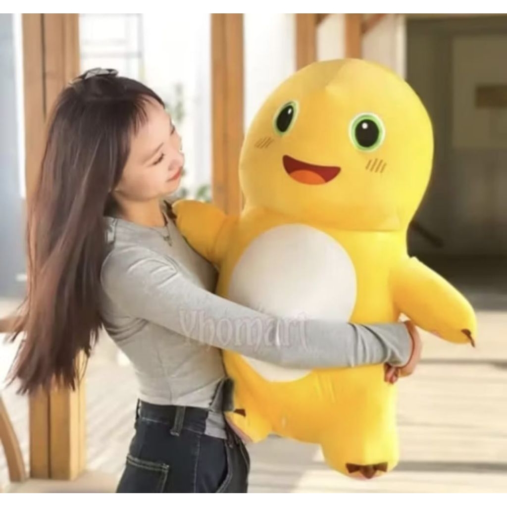 Boneka Nailong uk45cm/ miniso Nailong dino kuning/gemoy lucuj