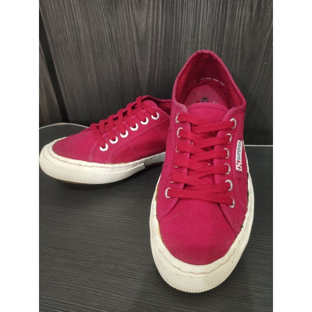 SUPERGA ORIGINAL 2750 -Cotu Classic Red Pink Maroon Sneaker Kets Canvas size 39