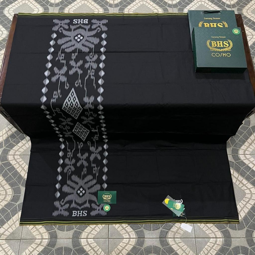 Sarung BHS Cosmo Polos Hitam GOLD bhs hitam polos bhs polos warna