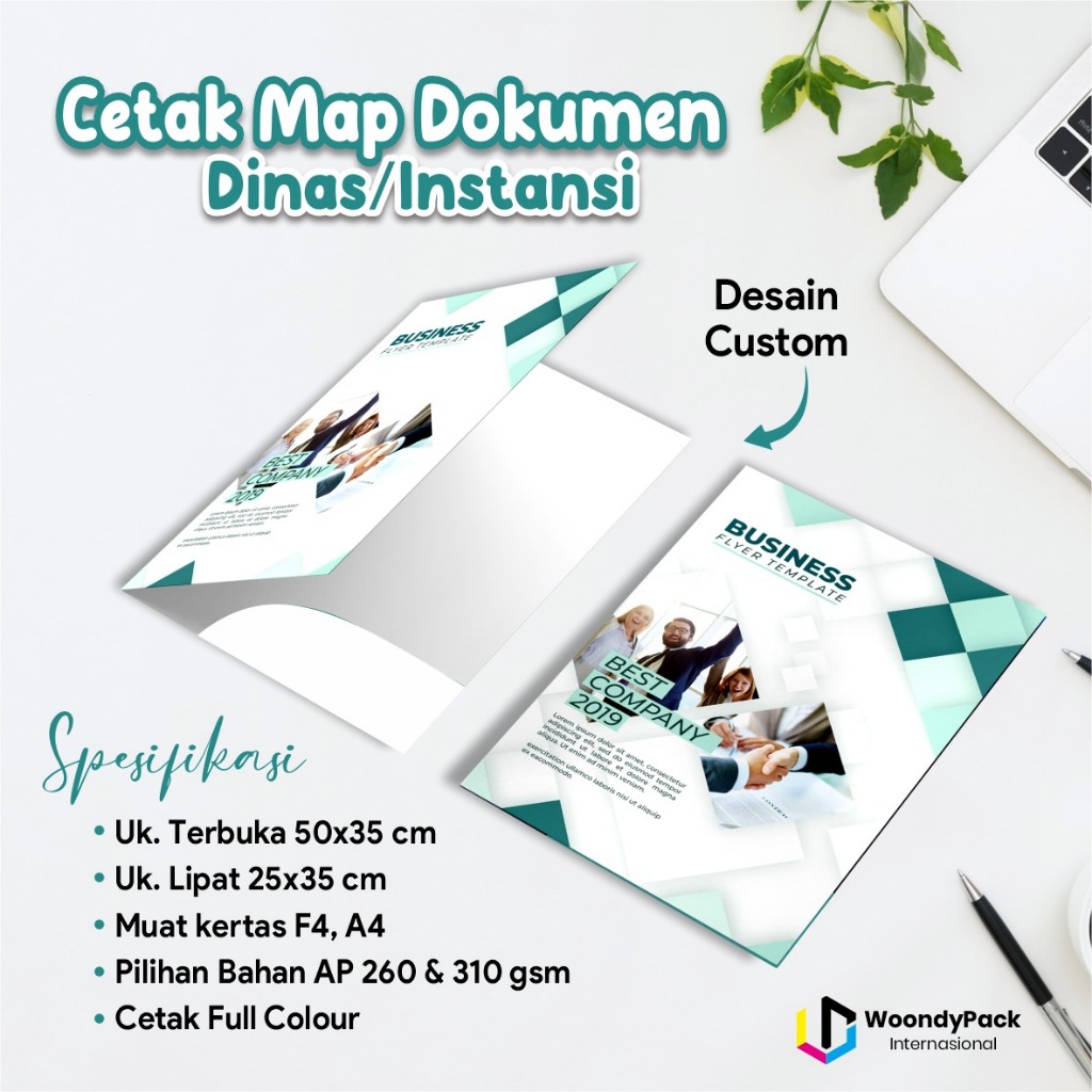 Map Kertas Dokumen Laminasi Doff Custom A4 F4 / Cetak Map Art Carton 260 Full Colour Grosir