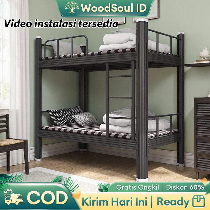 Ranjang Susun Ranjang Tingkat Ranjang Besi Ranjang Susun Besi 2 Tingkat 200x90x180