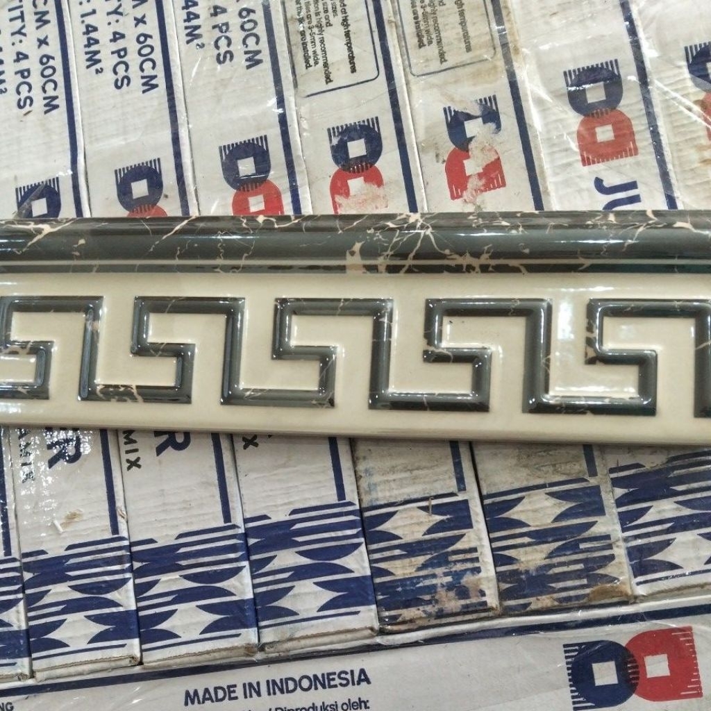 LIS KERAMIK TIMBUL GREY 3080 UKURAN 9X30CM