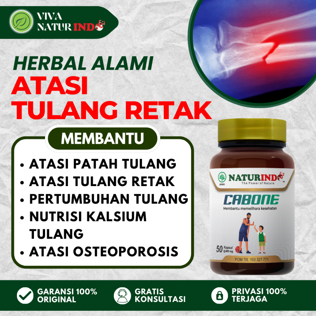 CABONE Suplemen Penguat Tulang Nutrisi Tulang Patah Tulang Retak Tulang Osteoporosis Naturindo
