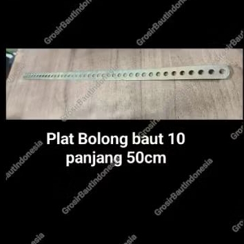 Plat bolong untuk baut 10 M6 panjang 50cm Kuning