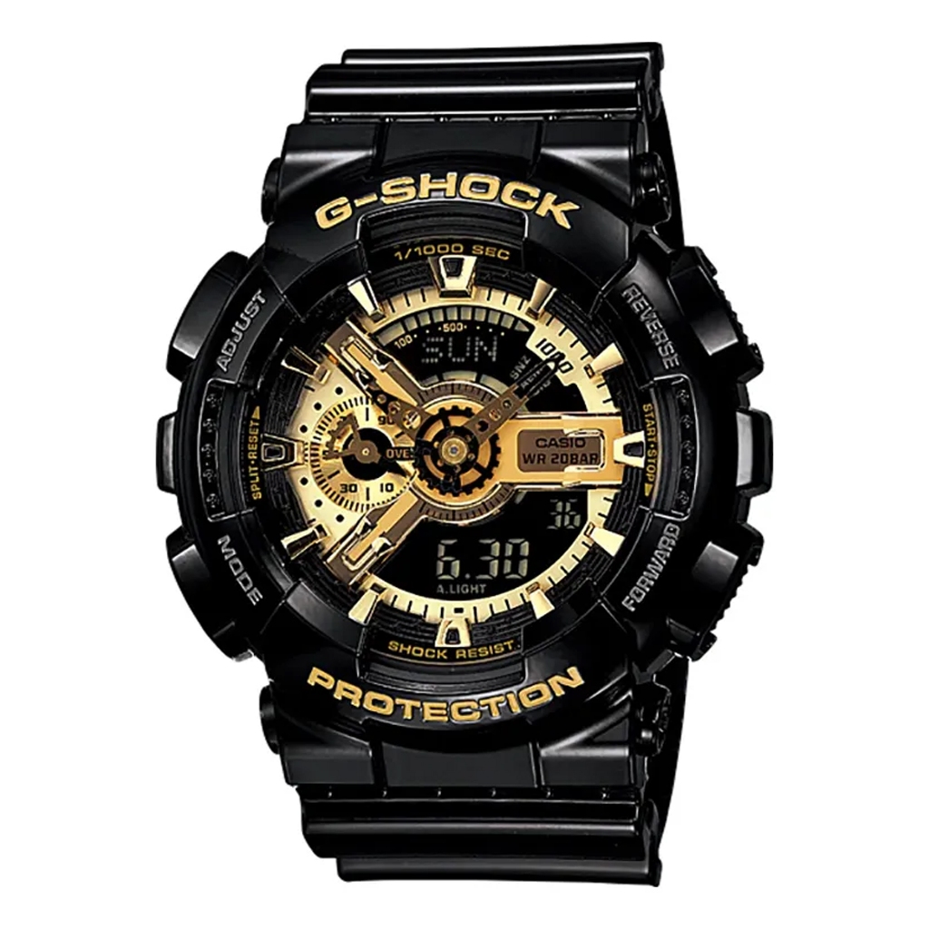 Galery Jam Tangan G-Shock GA-110GB-1ADR Dual Time Rubber Strap