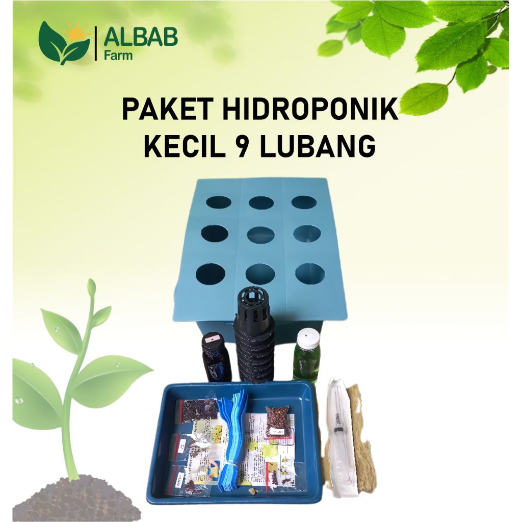 Hidroponik Economis 9 Lubang Paket Lengkap Siap Tanam