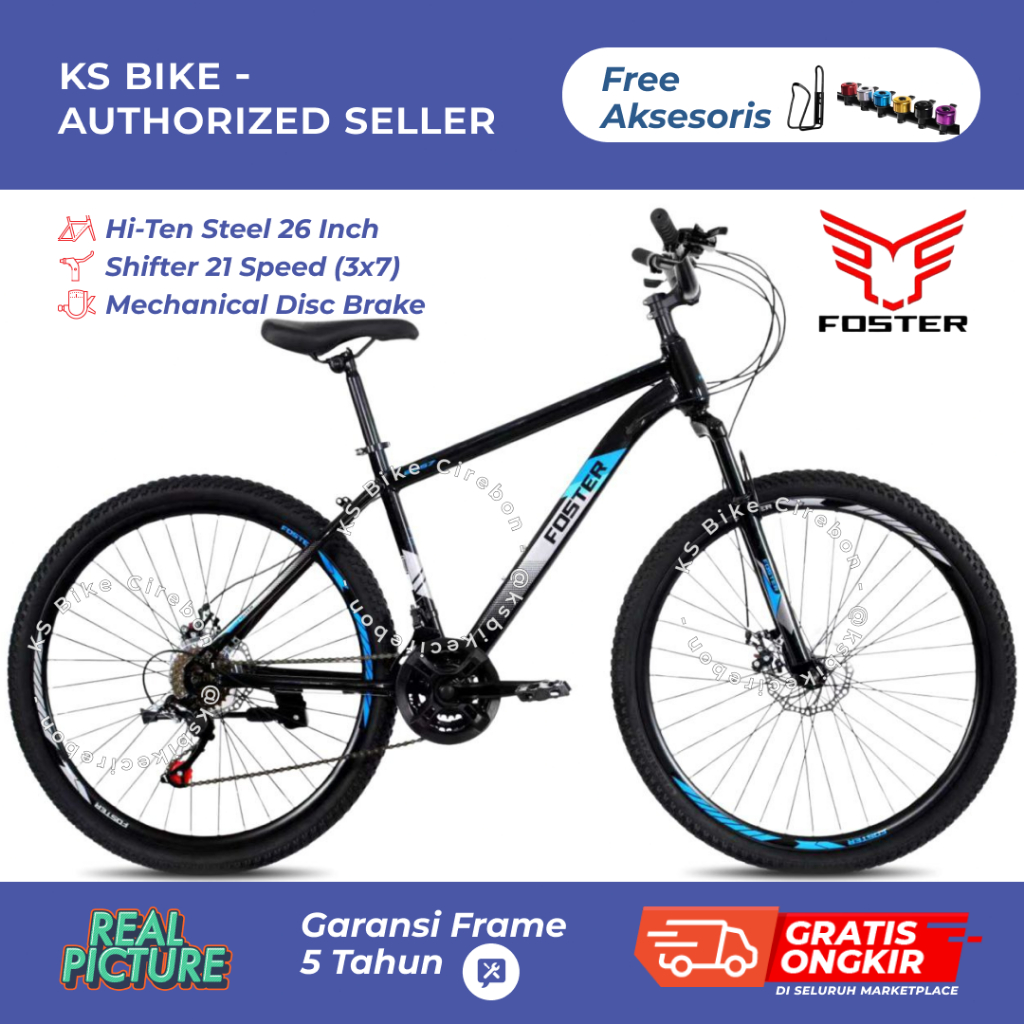 Sepeda Gunung MTB Foster 6657 24 26 Inch / Sepeda Downhill / Sepeda Offroad Rem Cakram / Mountain Bi
