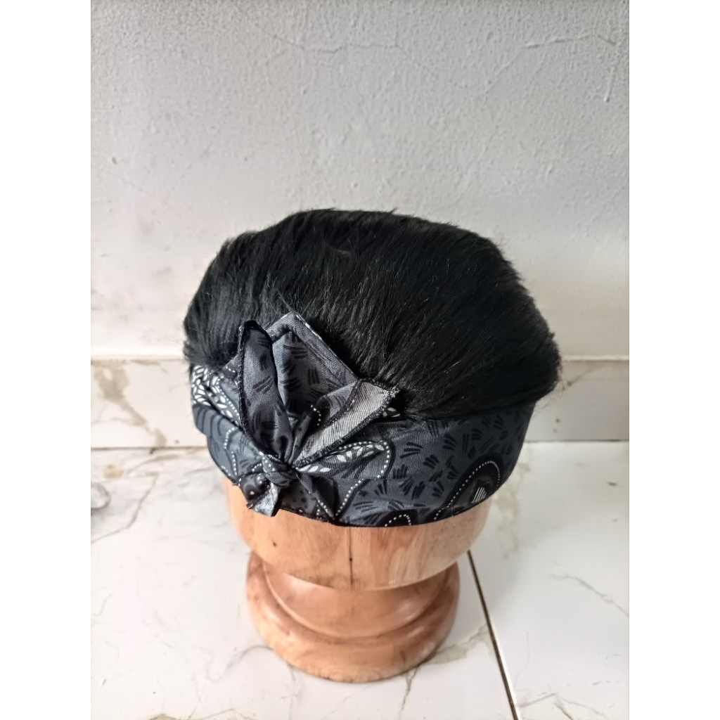 Blangkon batik Rambut Palsu Sunda Jawa Dewasa Jogja Desain Elegan Kualitas Terbaik Aksesori Tradisio