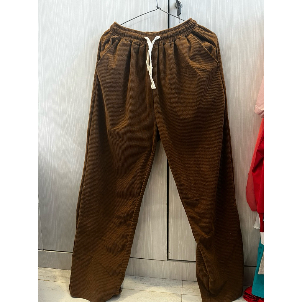 celana corduroy cokelat