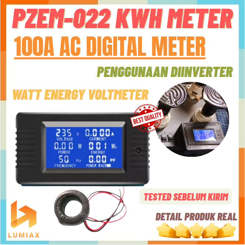 volt meter ampere PZEM-061 kWh meter digital 100A watt AC 80-260V - pzem-022