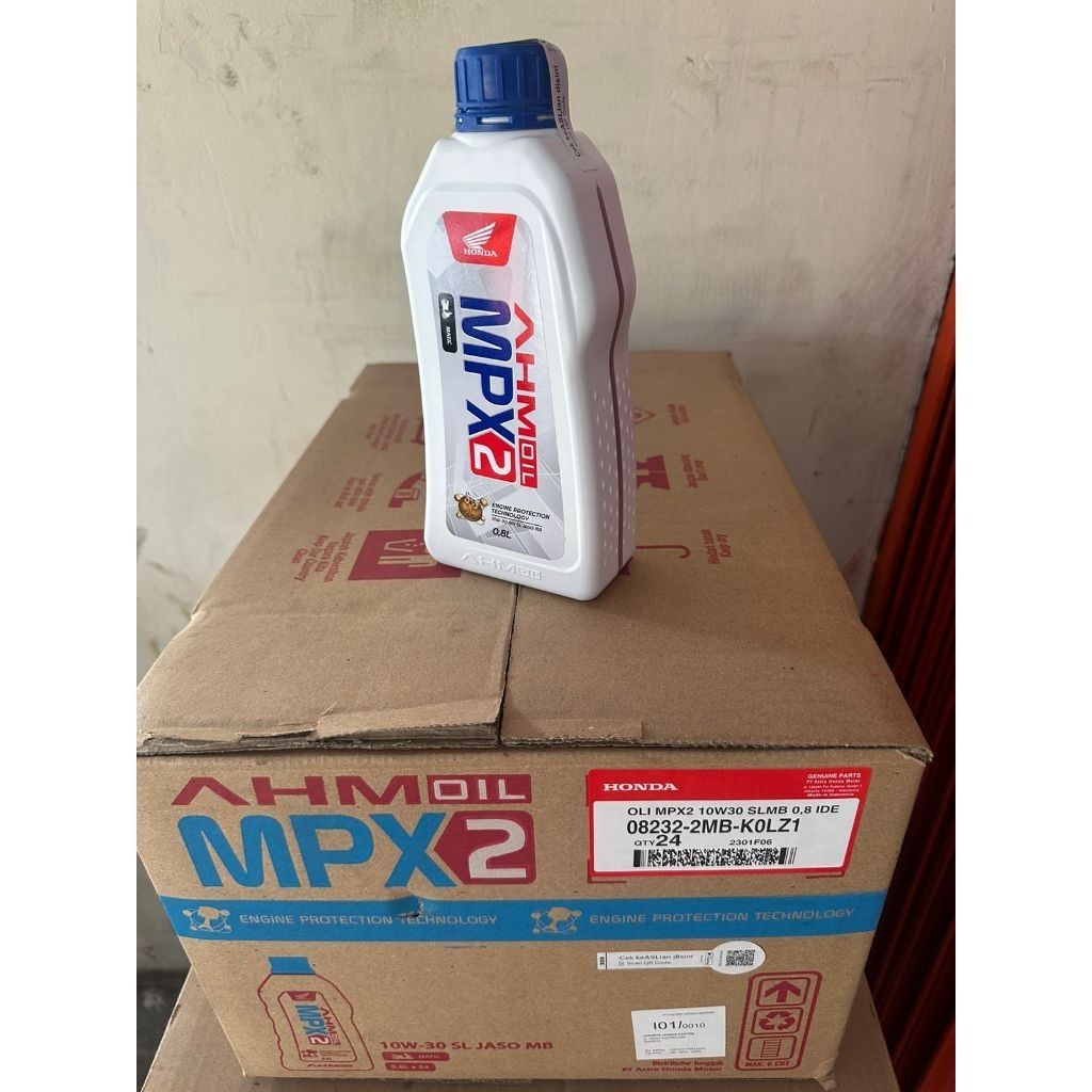 1 Dus MPX 2  0,8L LITER ISI 24 PCS Motor Matic AHM Oil Oli 10W 30SL MPX2