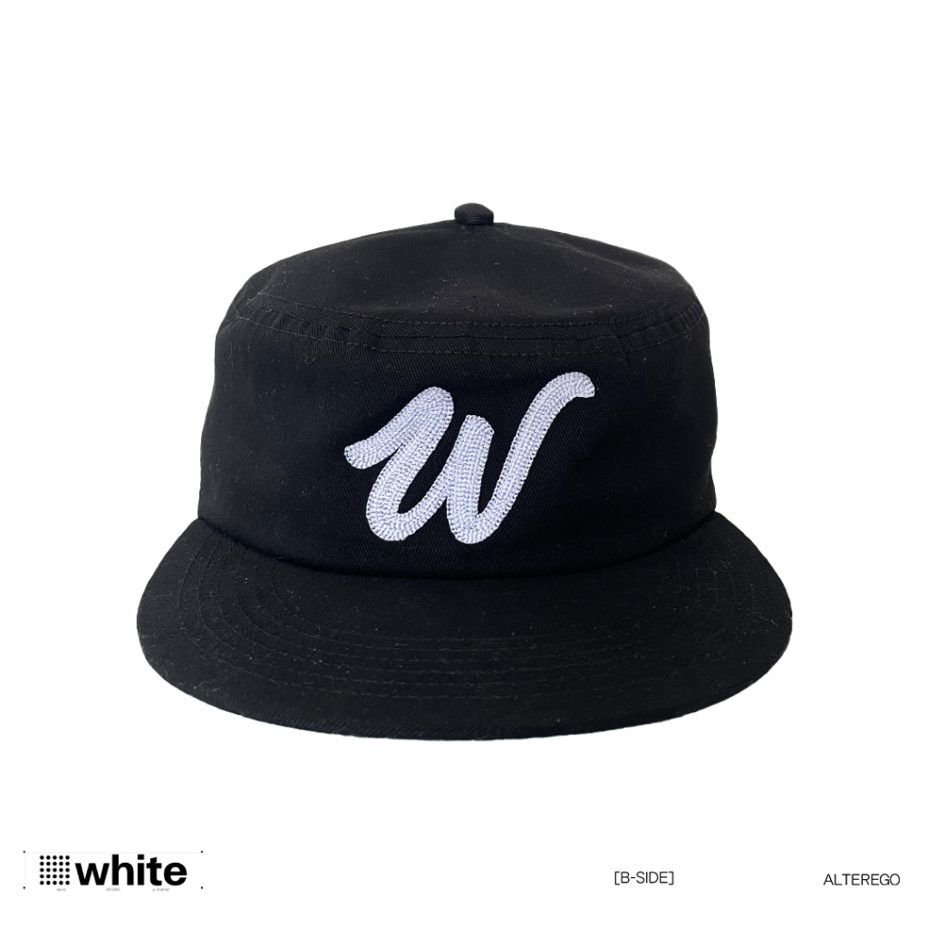 [White] Big W Pillbox Hat / Flat Caps / Vintage Caps / Baseball Caps | Topi Pria | Topi Bordir | Top