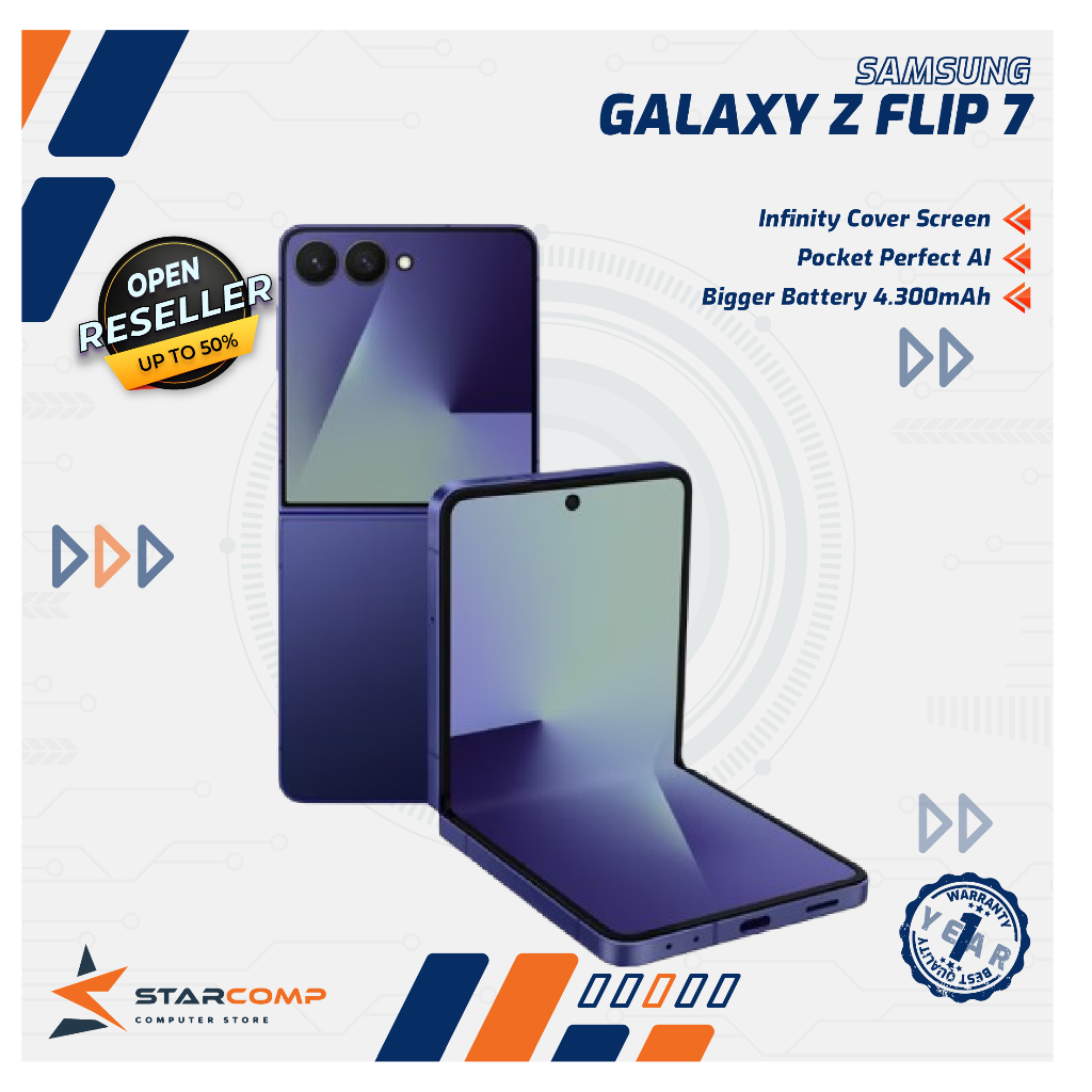 Samsung Galaxy Z Flip7 12/256GB | Smartphone AI | Hp Lipat | Kamera 50MP | 4300 mAh