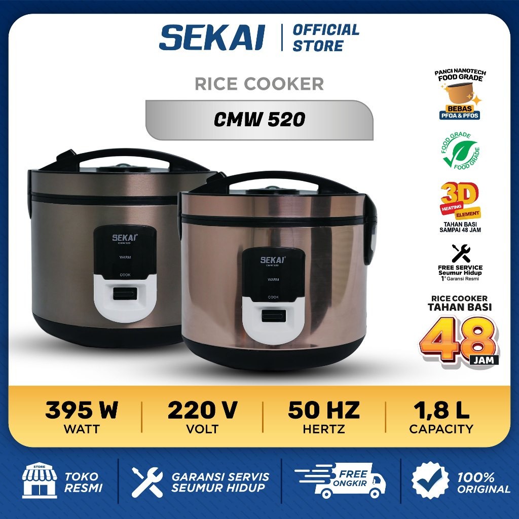 SEKAI RICE COOKER MAGIC COM 1.8L 1.8 L CMW520 CMW 520