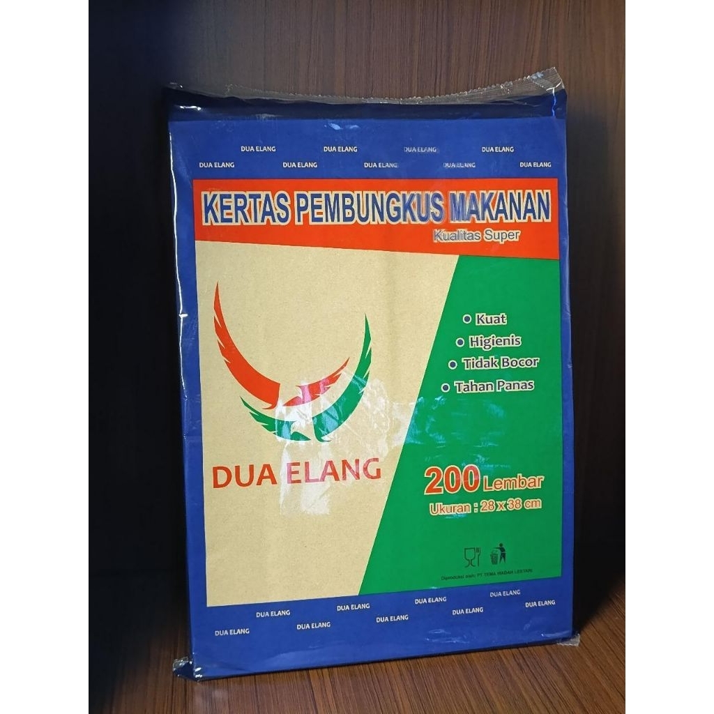 Kertas minyak ( Dua Elang) 200 pcs / kertas pembungkus nasi (200pcs) / kertas nasi coklat (200pcs)