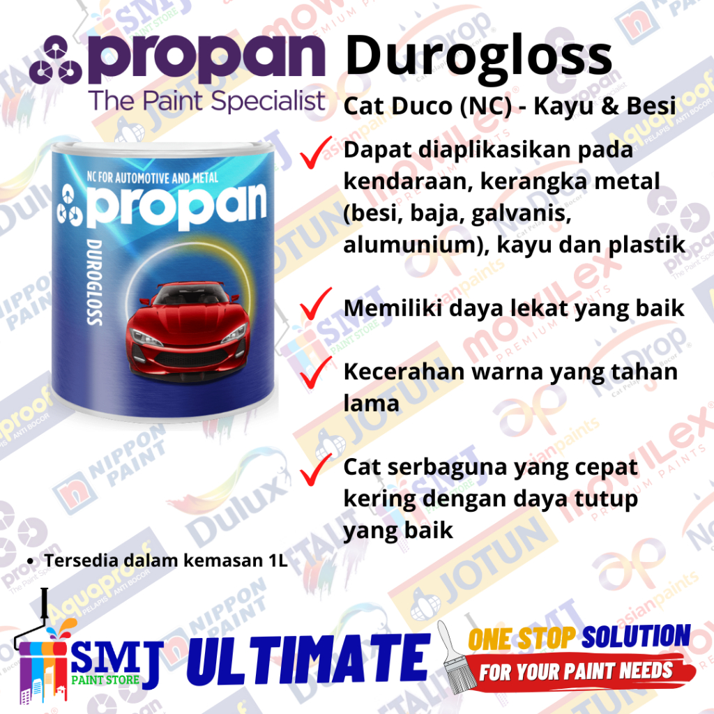 Cat Duco Kayu & Besi PROPAN DUROGLOSS Glossy & Doff - Tinting - 20L