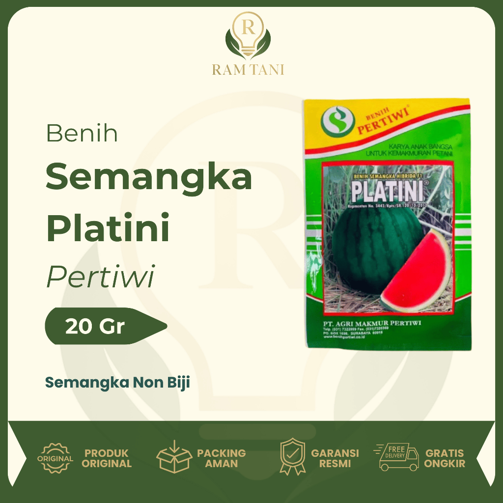 Pertiwi - Benih Semangka PLATINI 20gr (Non Biji) Benih Pertiwi Original