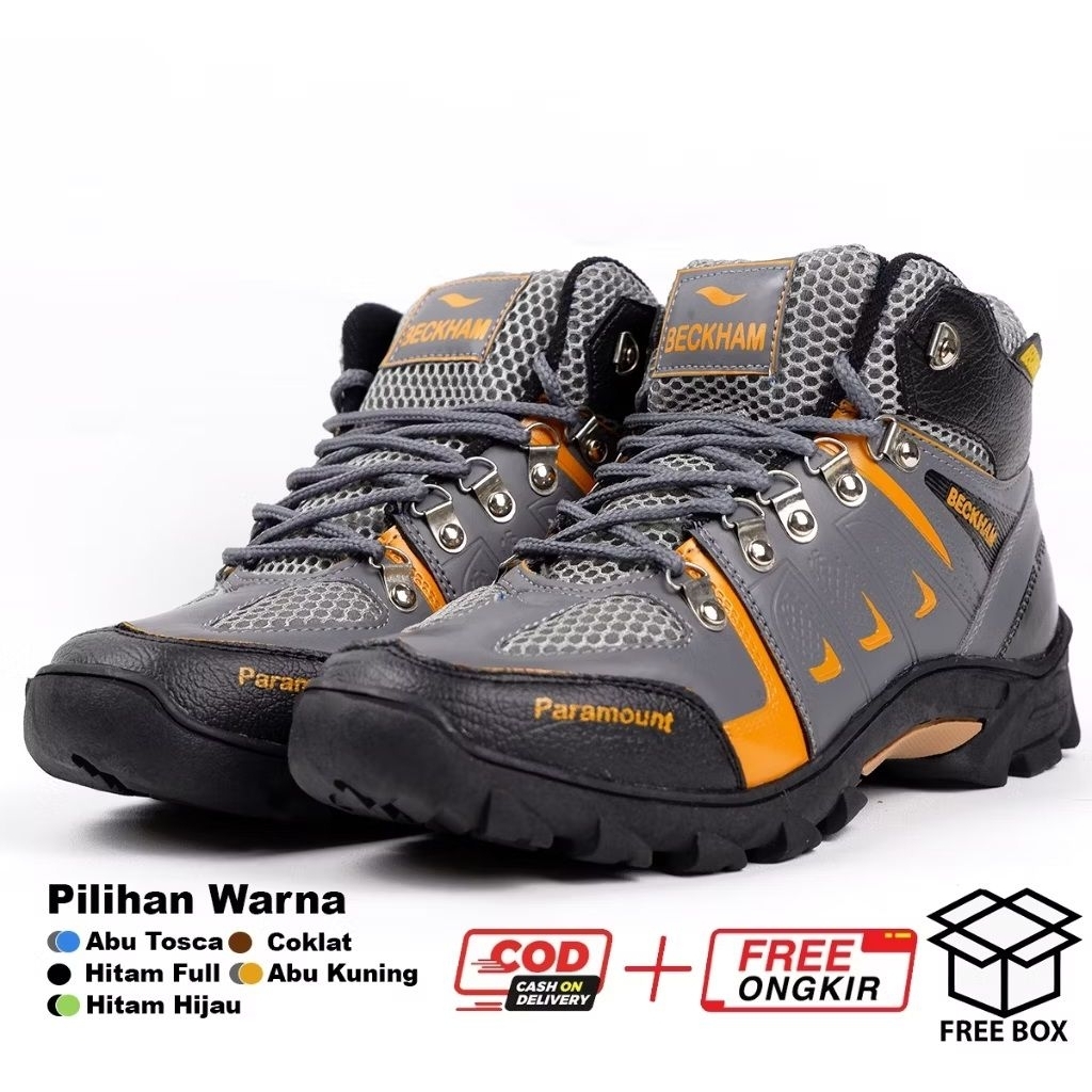 Sepatu Gunung Paramount Beckham Abu Kuning  Sepatu Boot Paramount Beckham Sepatu Hiking Sepatu Safet