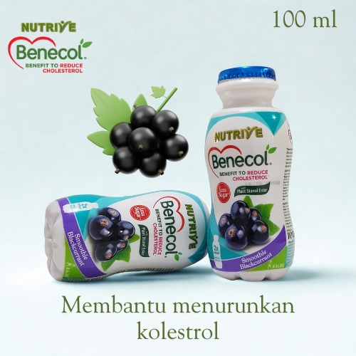 NUTRIVE BENECOL RASA SMOOTHIE BLACKCURRANT 100ML MEMBANTU MENURUNKAN KOLESTROL BENECOL MINUMAN KESEH