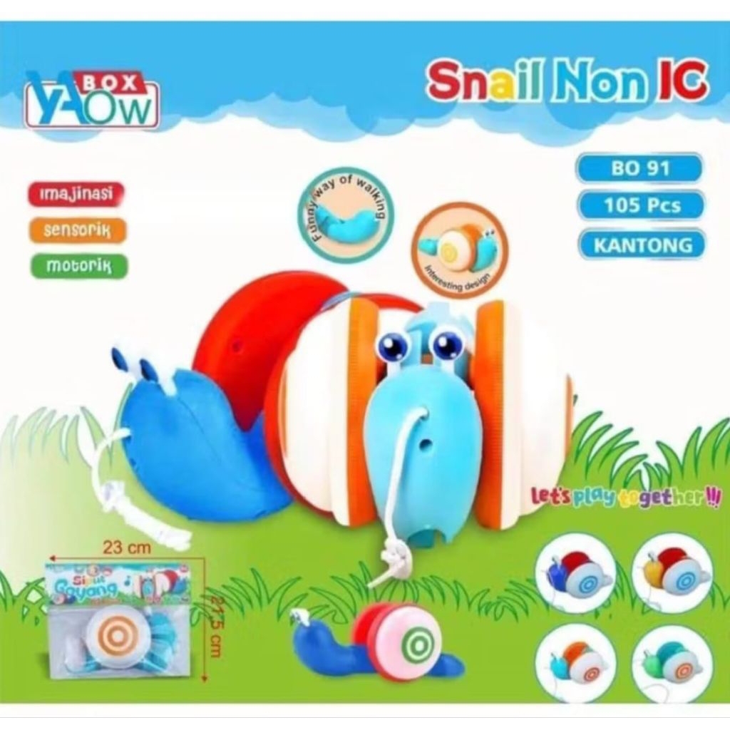 Mainan Anak Siput Tarik Bisa Goyang - Mainan Anak Hewan Tarik Smile