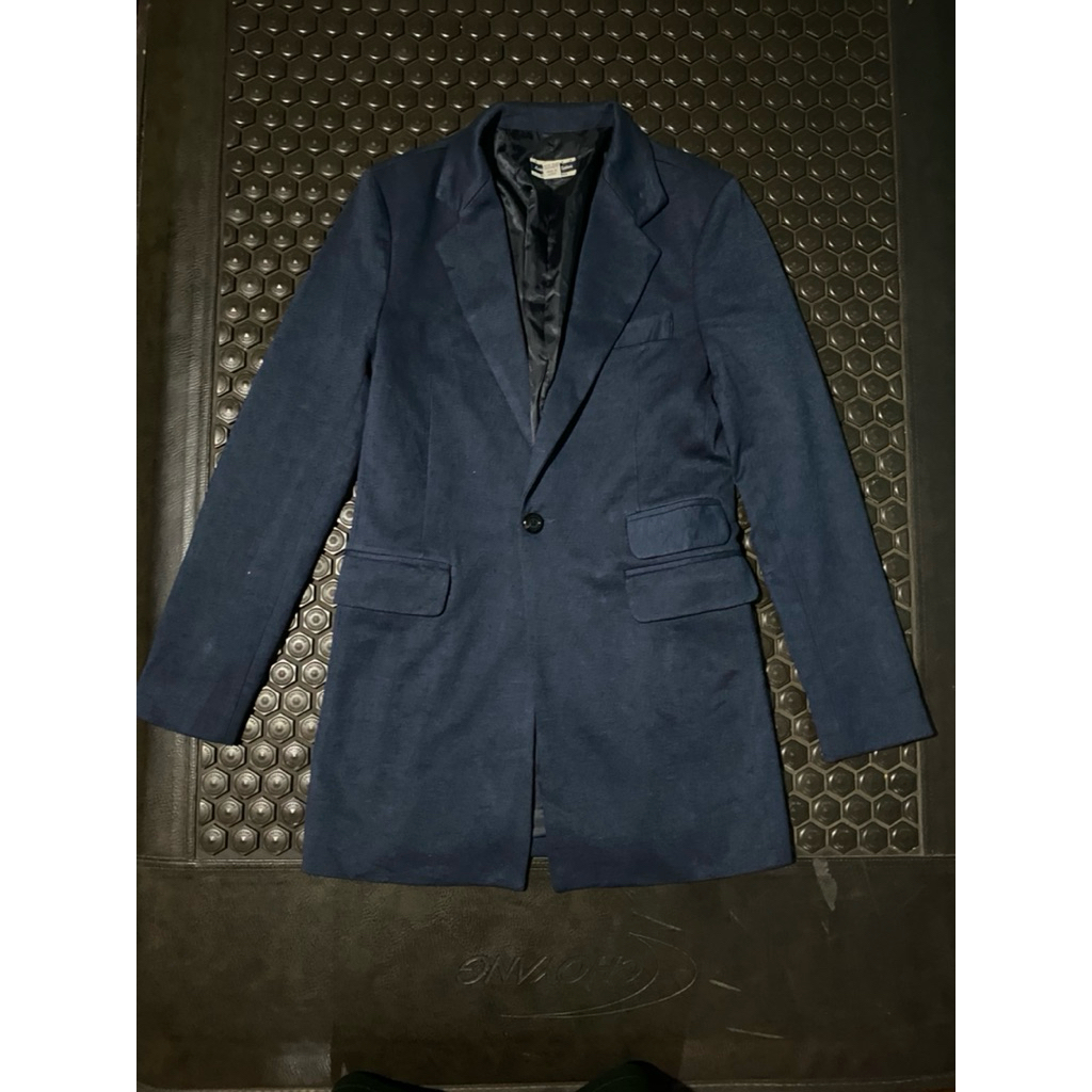 BLAZER JAS LONG COAT MEWAH LD KECIL LOCAL MOTION NAVY BRANDED