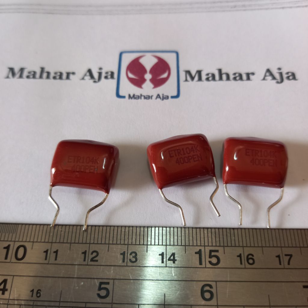 capasitor milar 100n 400v . milar 104j 400v body besar