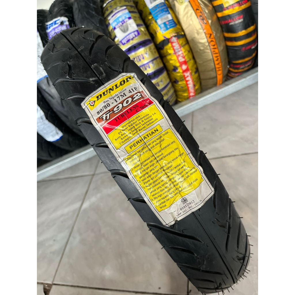 Ban Dunlop Ring 17 Tubeless – Grip Kuat 80/80 & 90/80