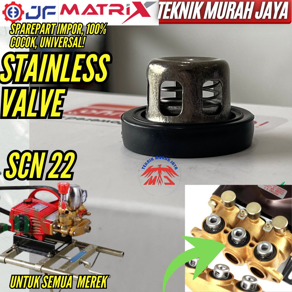 JF STAINLESS VALVE POWER SPRAYER SC 22 PS 22 Klep Air Katup Per Stainlist Stenlis Stimset Cuci Mobil