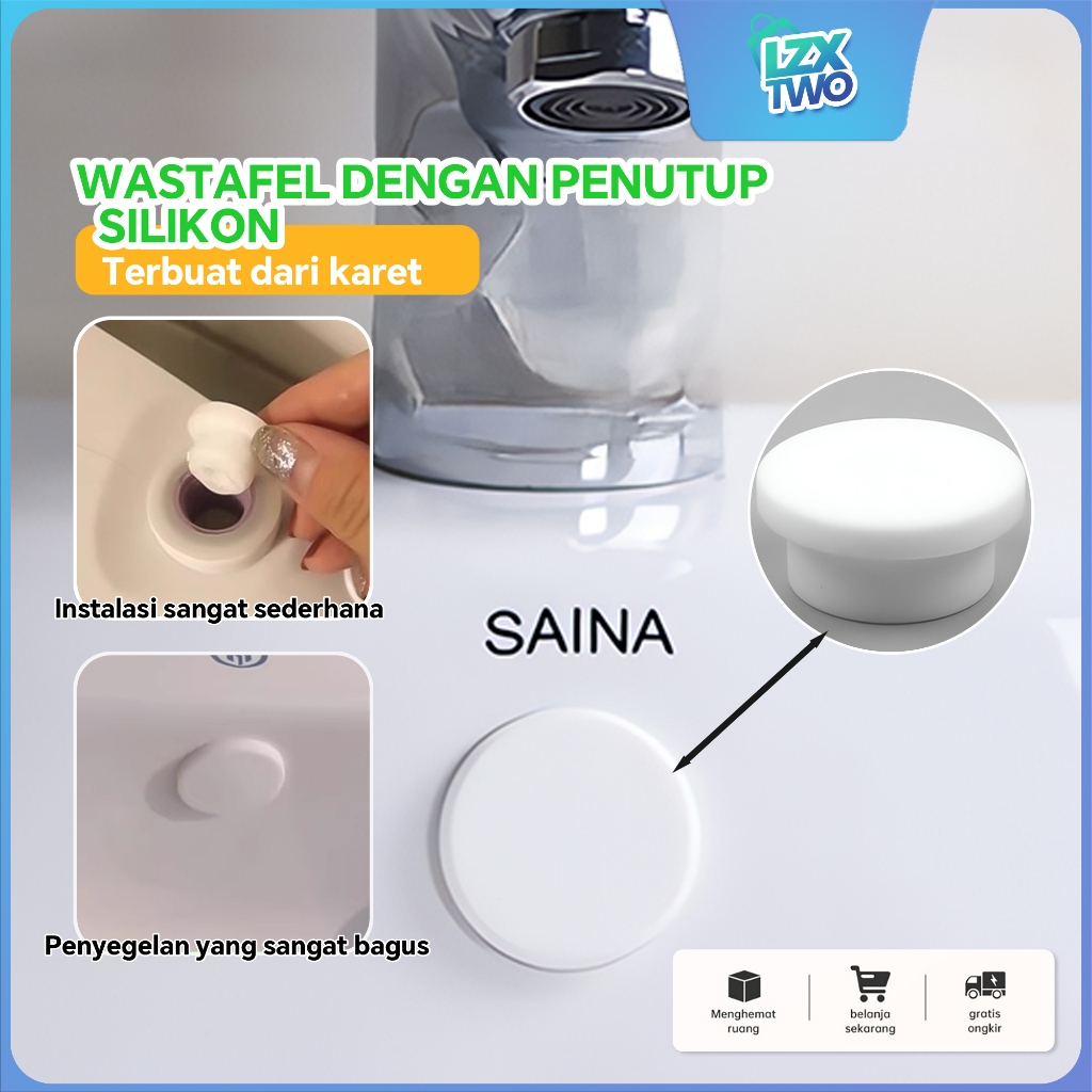 5 pcs - Sumbat karet anti bocor, sumbat wastafel, sumbat lubang wastafel, sumbat lubang tersumbat