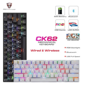 MECHANICAL KEYBOARD MOTOSPEED CK62 RGB 60% MODE WIRED AND BLUETOOTH