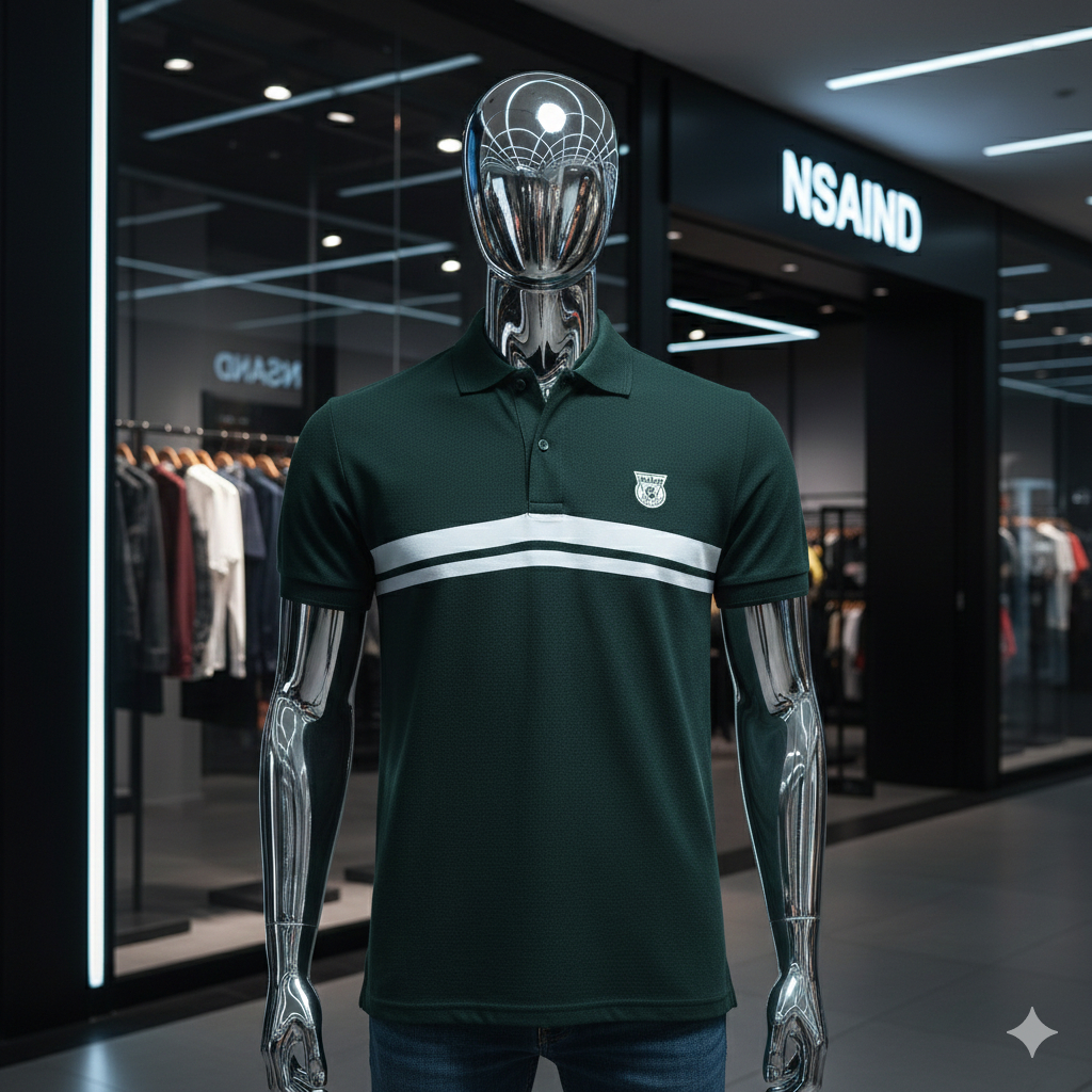 Nsa Ind Polo Shirt strip Champion dark Green