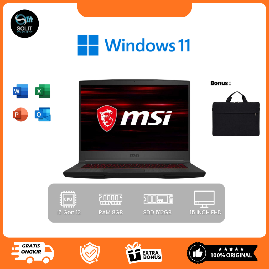 MSI GF63 i5-12450H RTX 3050 SSD 512