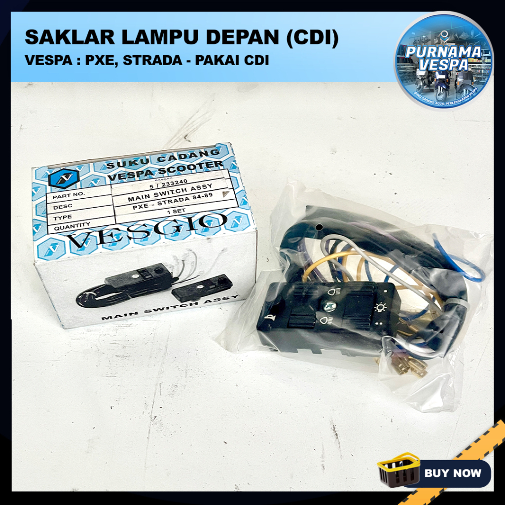 Vesgio Saklar Lampu Depan Vespa PXE Strada PX (Pakai CDI)