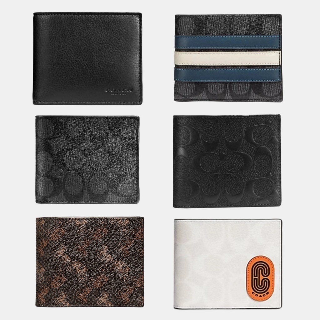 Coach Dompet Pria Bifold Men Wallets Dompet Lipat Pria Fullset ORIGINAL Coach Wallet Coach Dompet Me